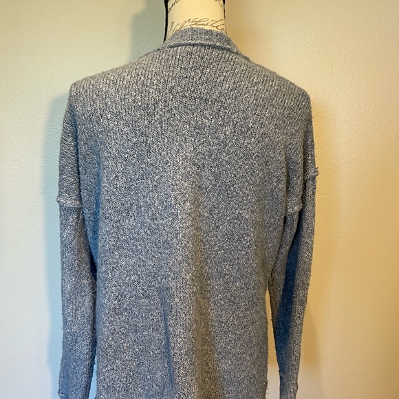 BCBGeneration Women's blue grey button up cardigan sweater - Picture 4 of 6